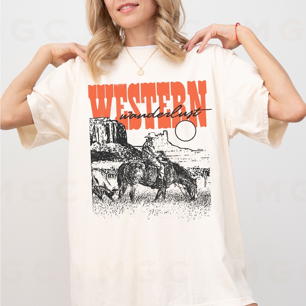 🚨 SALE 🚨 Western Wanderlust Cowboy Comfort Colors Graphic Shirt